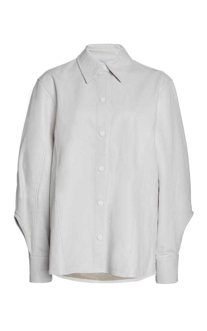 Moda Operandi Piece Of White Cameron Cuff-detailed Leather Shirt