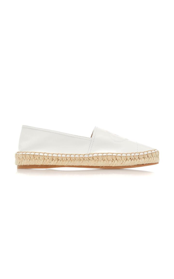 Prada Logo-embossed Leather Espadrilles Size: 35