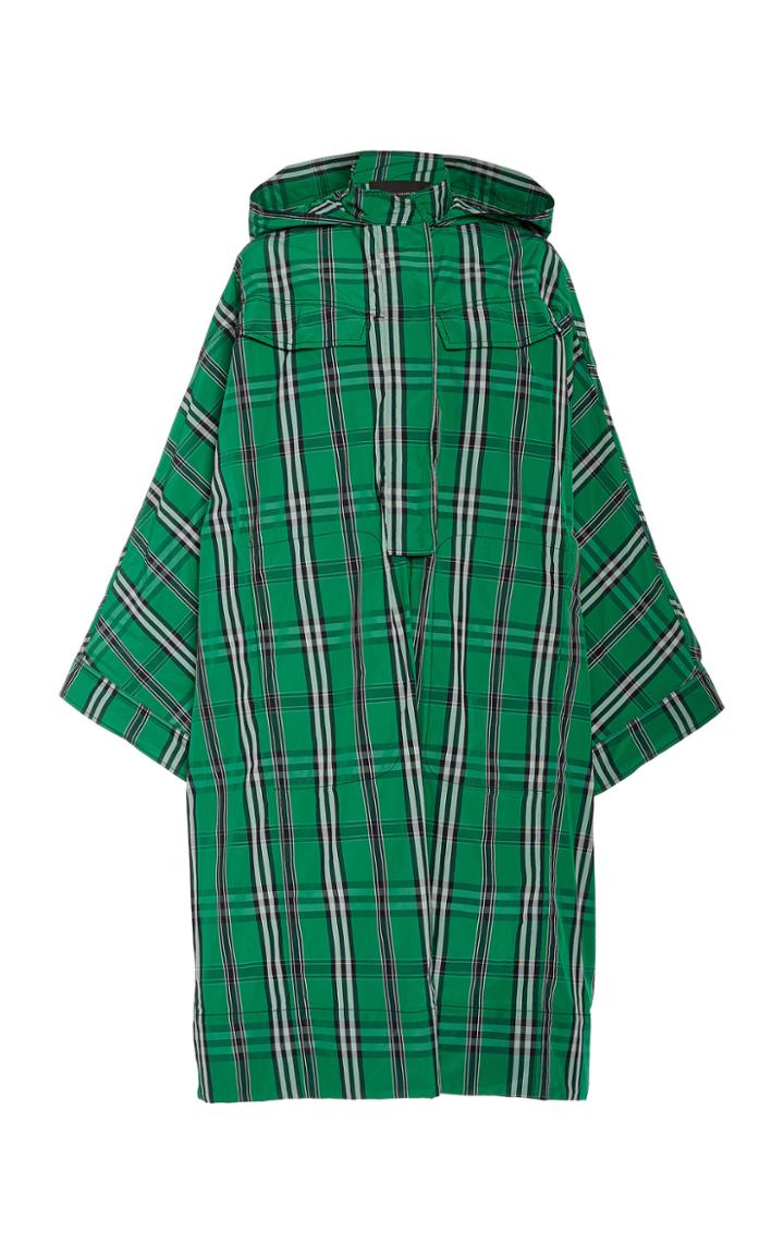 Cdric Charlier Oversized Plaid Twill Hooded Coat