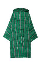 Cdric Charlier Oversized Plaid Twill Hooded Coat