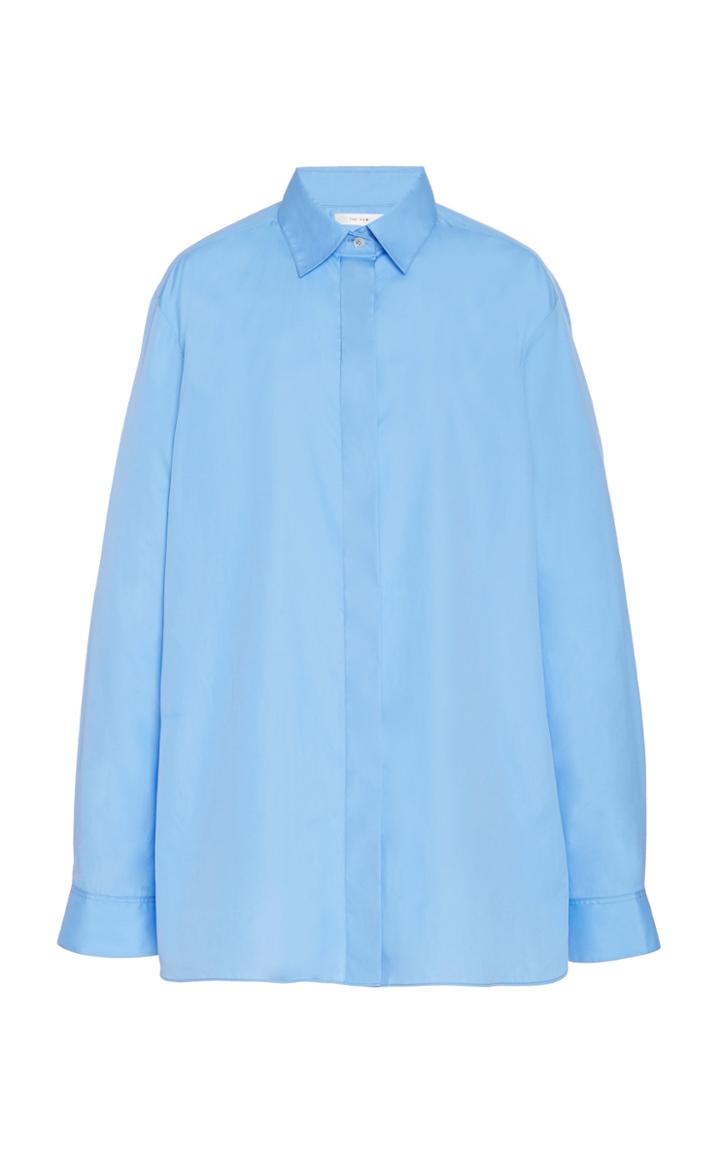 Moda Operandi The Row Big Sisea Cotton Button Down Shirt Size: Xs