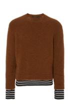 Haider Ackermann Solid And Striped Crew Neck Sweater