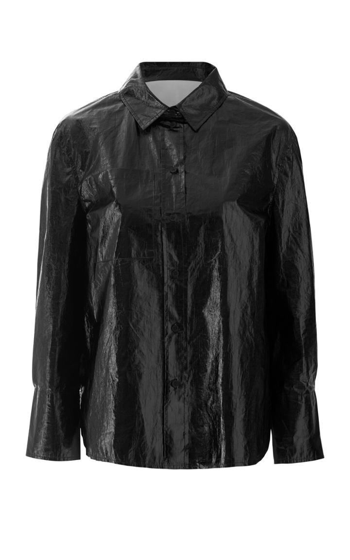 Stand Studio Mazal Lamb Leather Two-tone Shirt