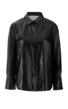 Stand Studio Mazal Lamb Leather Two-tone Shirt