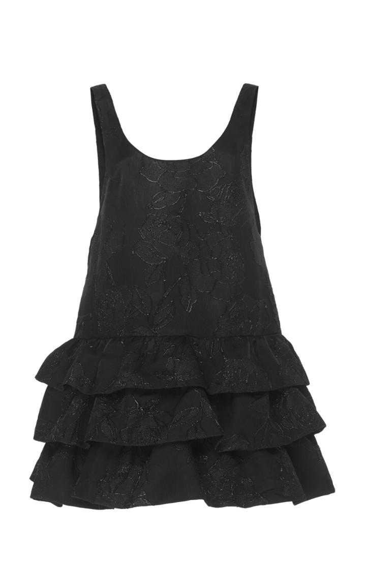 Ryan Lo Rose Jacquard Mini Dress
