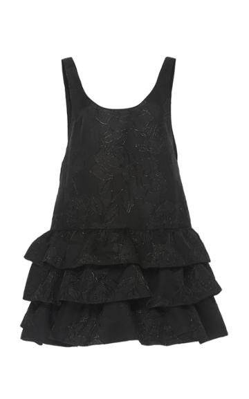 Ryan Lo Rose Jacquard Mini Dress