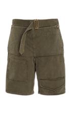 Jw Anderson Belted Fold-front Cotton Shorts