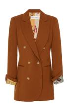 Moda Operandi Oscar De La Renta Wool Double-breasted Blazer Size: 2