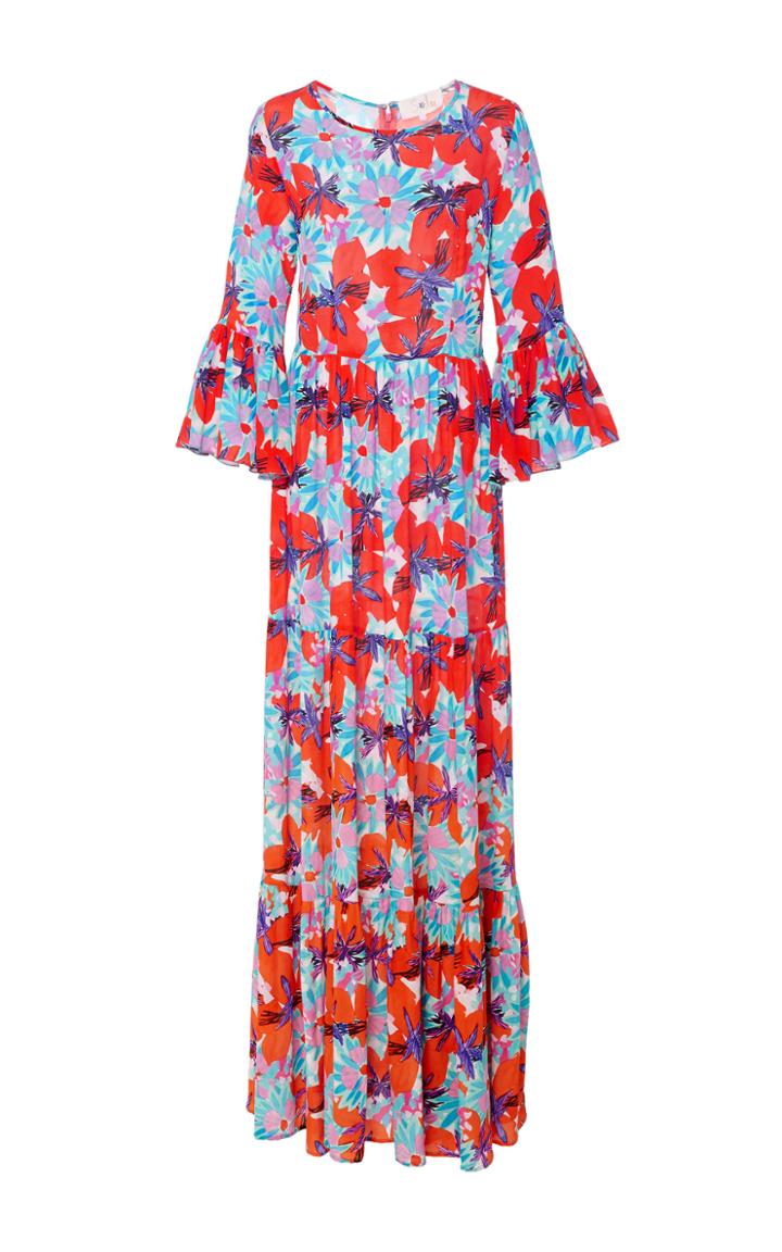 Soler Pia Gathered Tier Maxi Dress