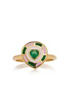 Sig Ward 18k Gold Enamel And Emerald Ring