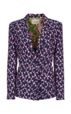 La Doublej Printed Double-breasted Crepe Blazer