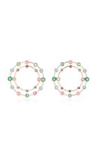 Carolina Neves X Julls 18k Gold Multi-stone Double Circle Earrings