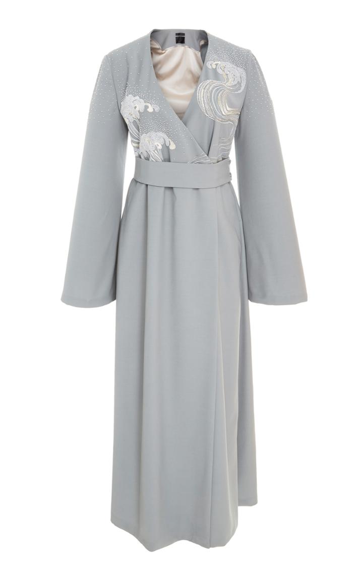 Lake Studio Embellished Midi Wrap Dress