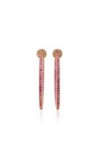 Nam Cho 18k Rose Gold Pink Sapphire And Diamond Hoop Earrings