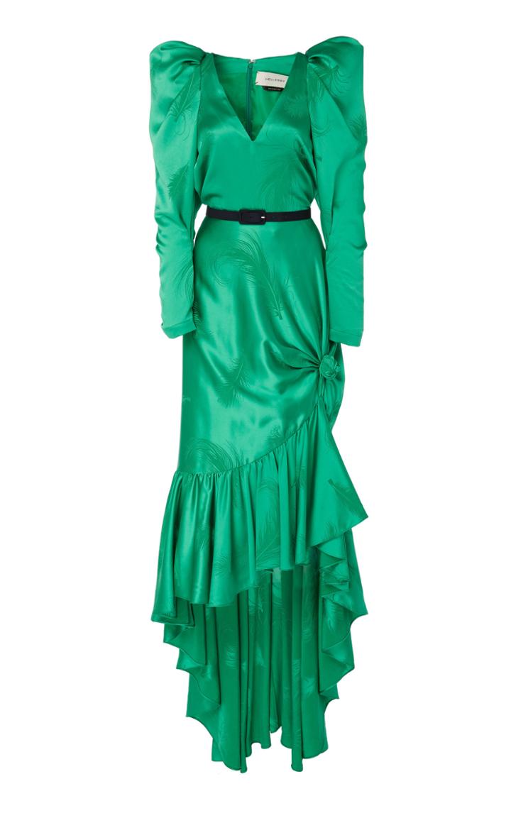 Hellessy Florine Knot-detailed Satin-effect Dress