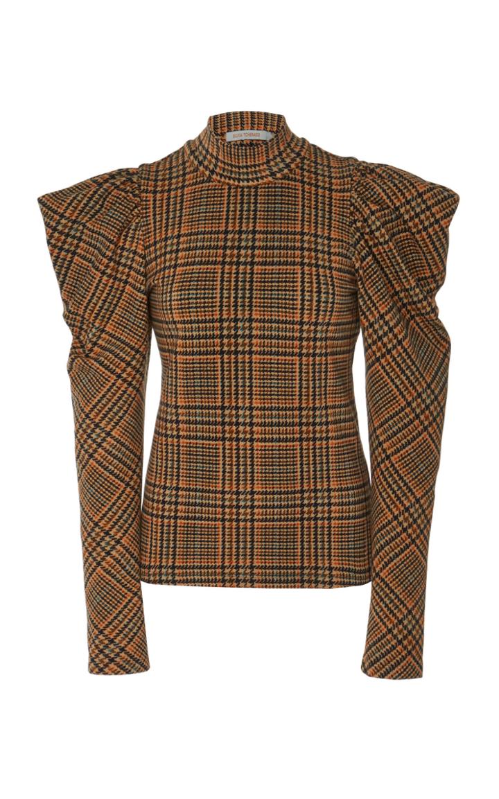 Silvia Tcherassi Darlene Checked Cotton-blend Top