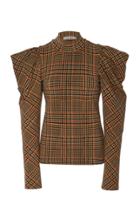Silvia Tcherassi Darlene Checked Cotton-blend Top