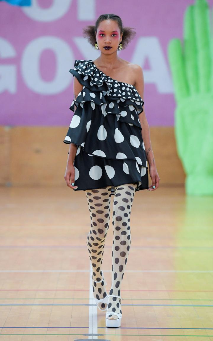 Stine Goya Glia Polka Dot Ruffle Mini Dress