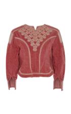 Isabel Marant Amita Embroidered Cotton Velvet Top