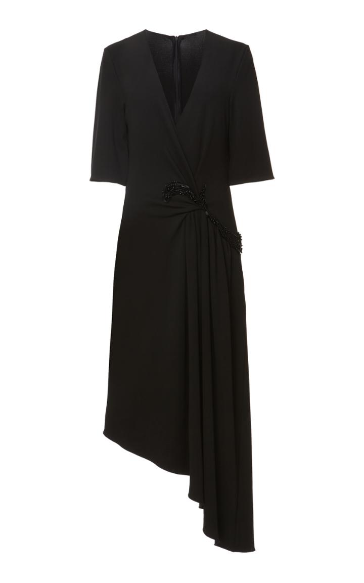 Elie Saab Sequin Embellished Asymmetrical Jersey Midi Dress