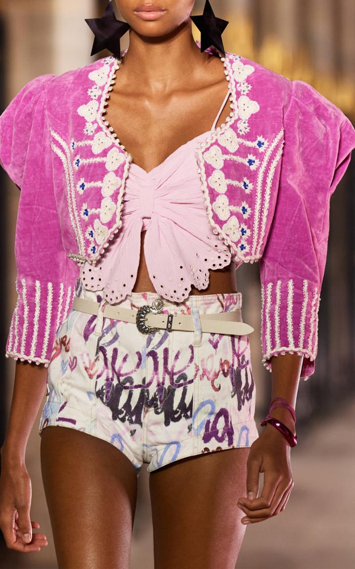 Moda Operandi Isabel Marant Cidela Velvet Cropped Bolero