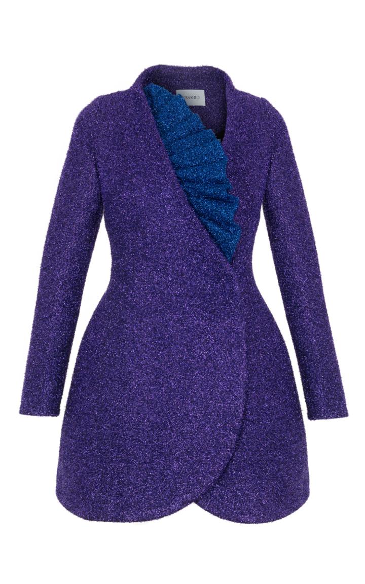 Rasario Wrap Effect Lurex Mini Dress