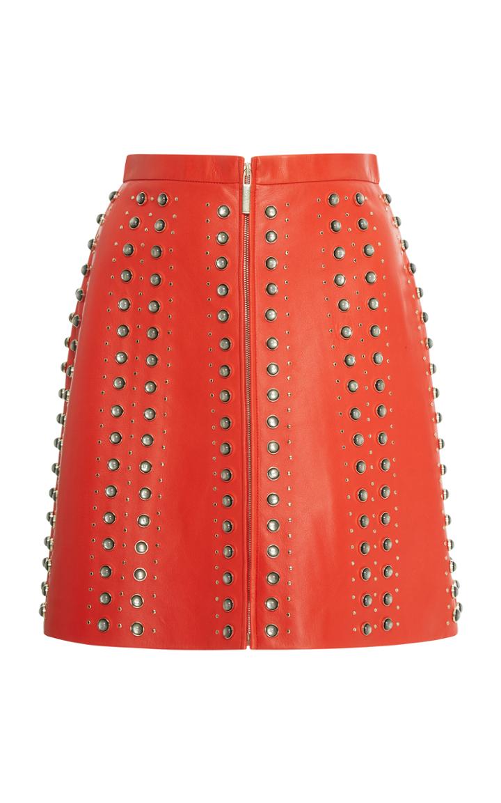 Elie Saab Studded Leather Mini Skirt