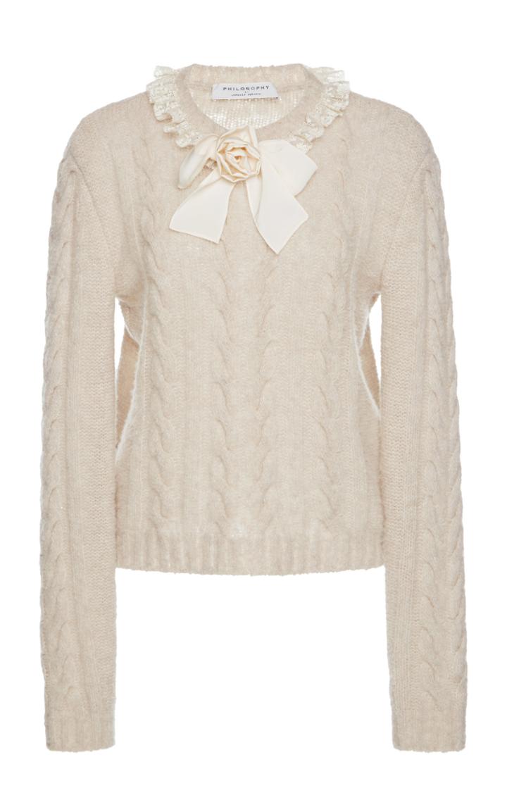 Philosophy Di Lorenzo Serafini Bow Cable Knit Sweater