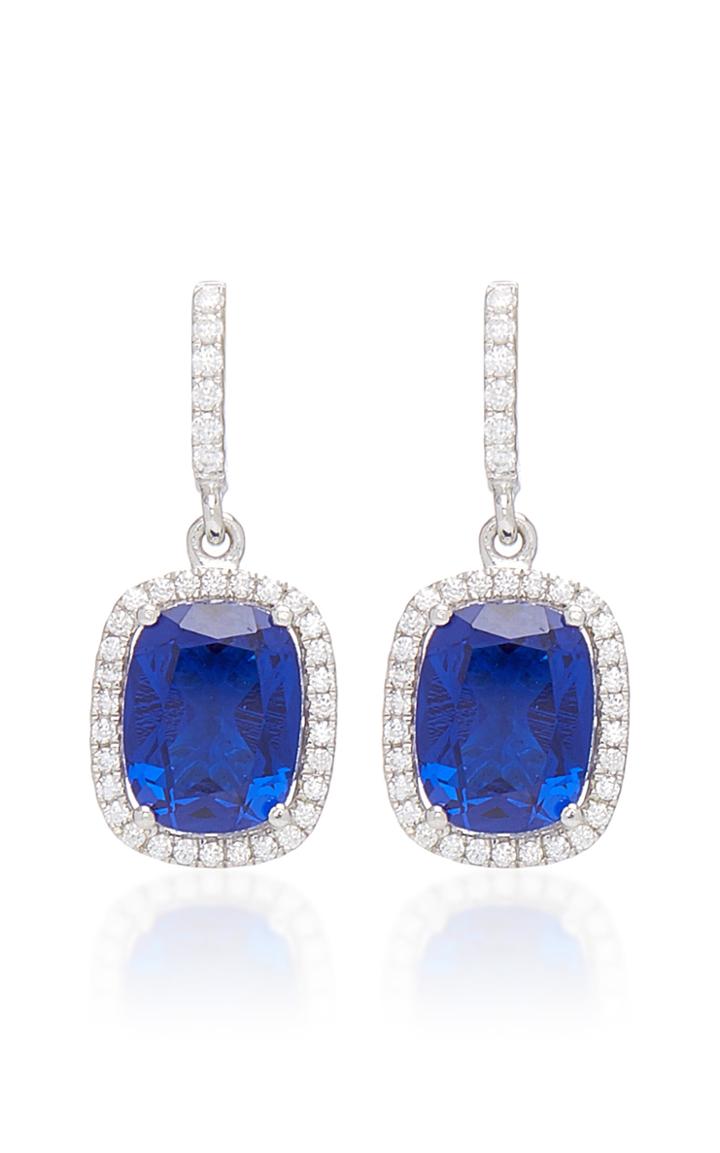 Anabela Chan Comet 18k White Gold And Sapphire Drop Earrings
