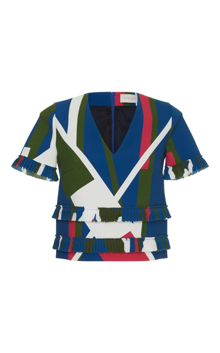 Parden's Deve V-neck Printed Top