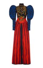 Moda Operandi Moschino Exaggerated Sleeve Printed Cady Turtleneck Dress Size: 36