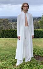 Moda Operandi White Story Hunter Crepe Coat Dress