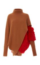 Sally Lapointe Airy Wrap Front Red Fox Sweater
