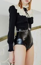 Alessandra Rich Silk Georgette Plastron Blouse