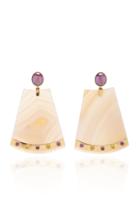 Eduarda Brunelli 18k Gold, Agate, Citrine And Amethyst Earrings
