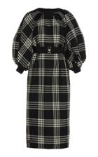 Moda Operandi Martin Grant Belted Plaid Wool Sweater Dress