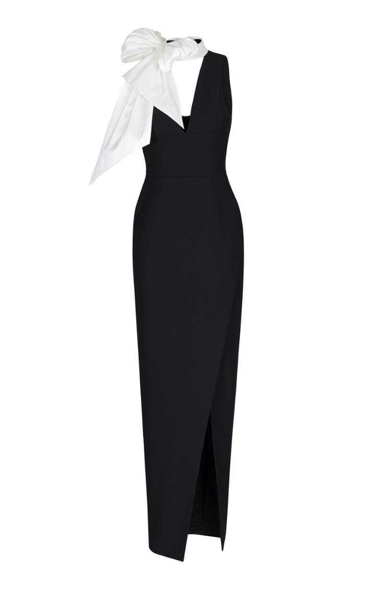 Rasario Sleeveless Crepe Gown