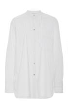 Moda Operandi Vince Striped Cotton-blend Collared Shirt Size: Xxs