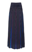 Sportmax Bea Striped Pleated Silk Skirt