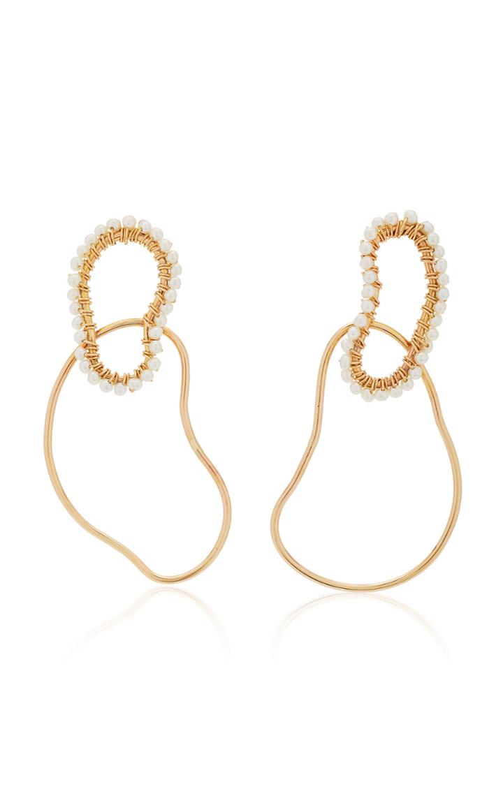Moda Operandi Beck Jewels Pearl Lilies Earrings