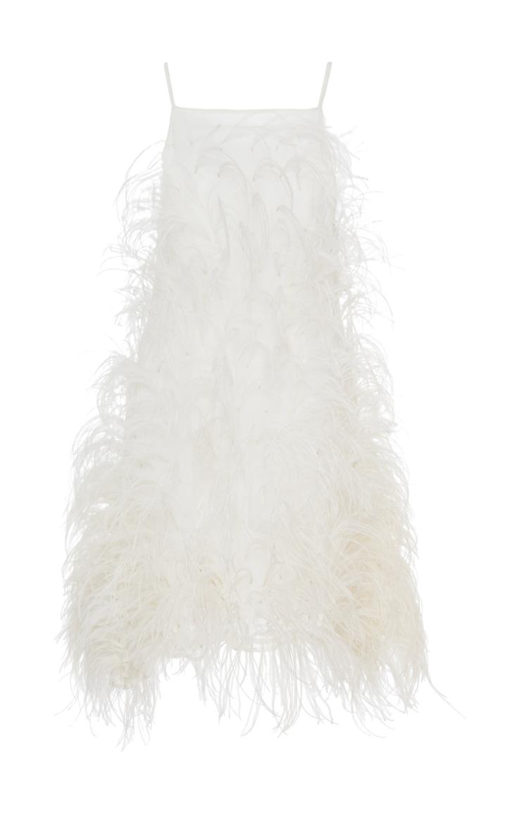 Moda Operandi Cult Gaia Shannon Feather-embellished Silk Mini Dress Size: S