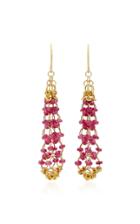 Mallary Marks Eiffel Tower 18k Gold Beaded Earrings