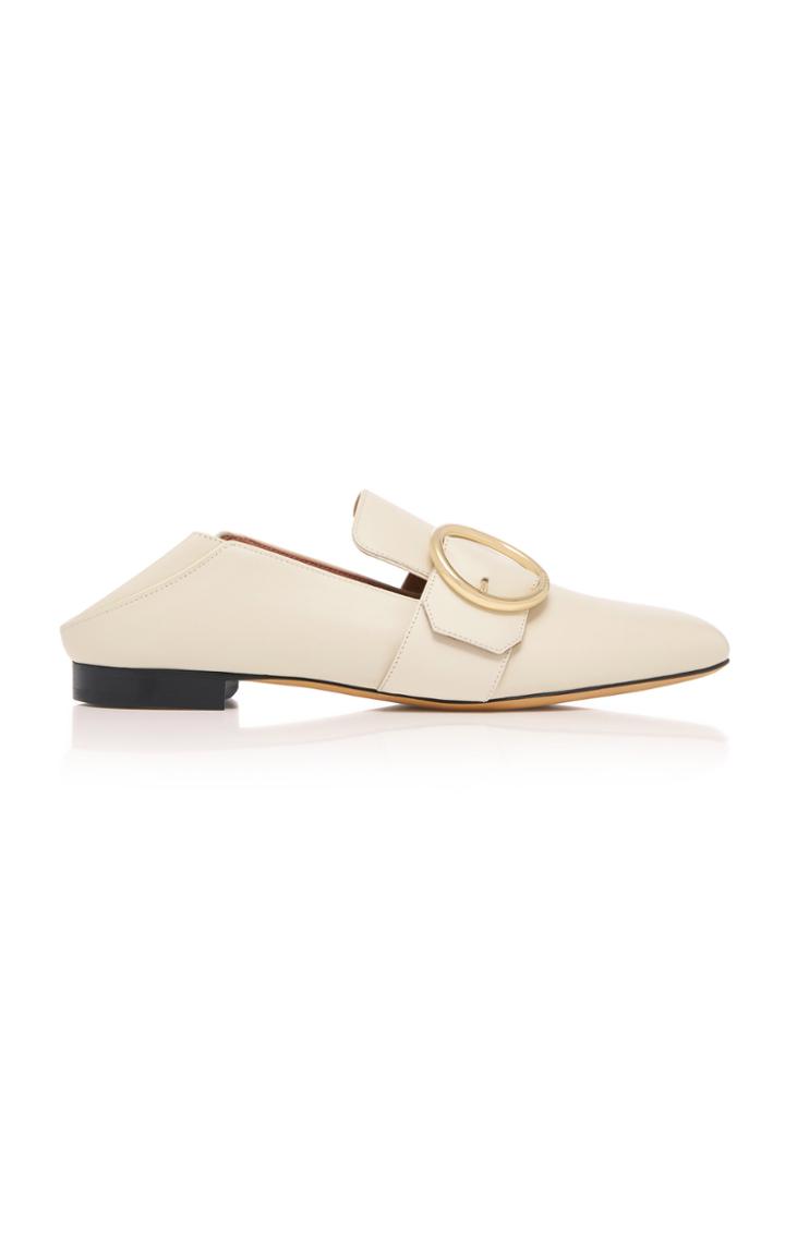 Bally Lottie Buckled Leather Loafers