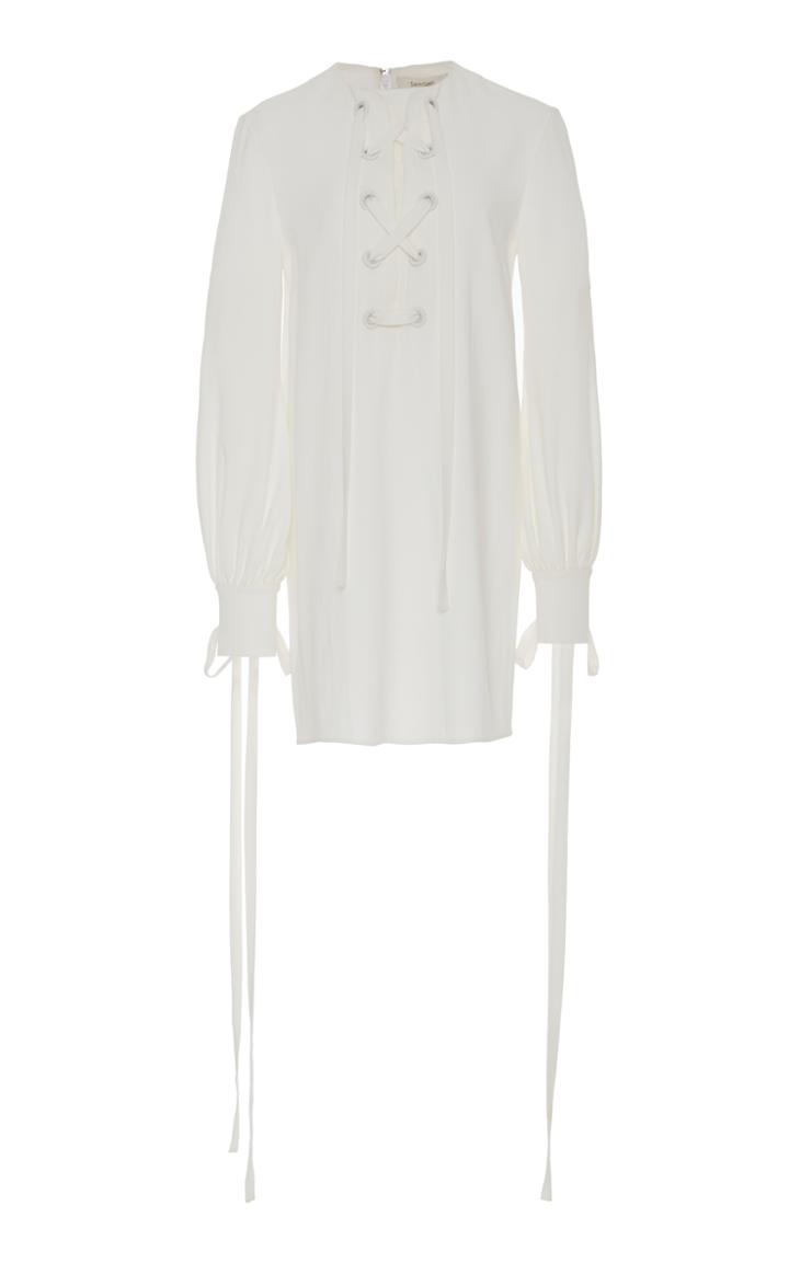 Semsem Camille Lace-up Shirt Dress