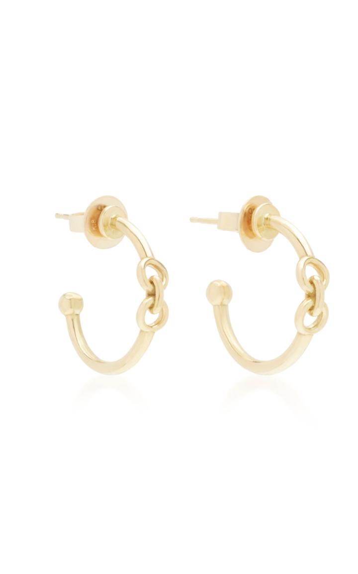 Rush Jewelry Design 18k Yellow Gold Signature Chain Pixie Hoop Earring