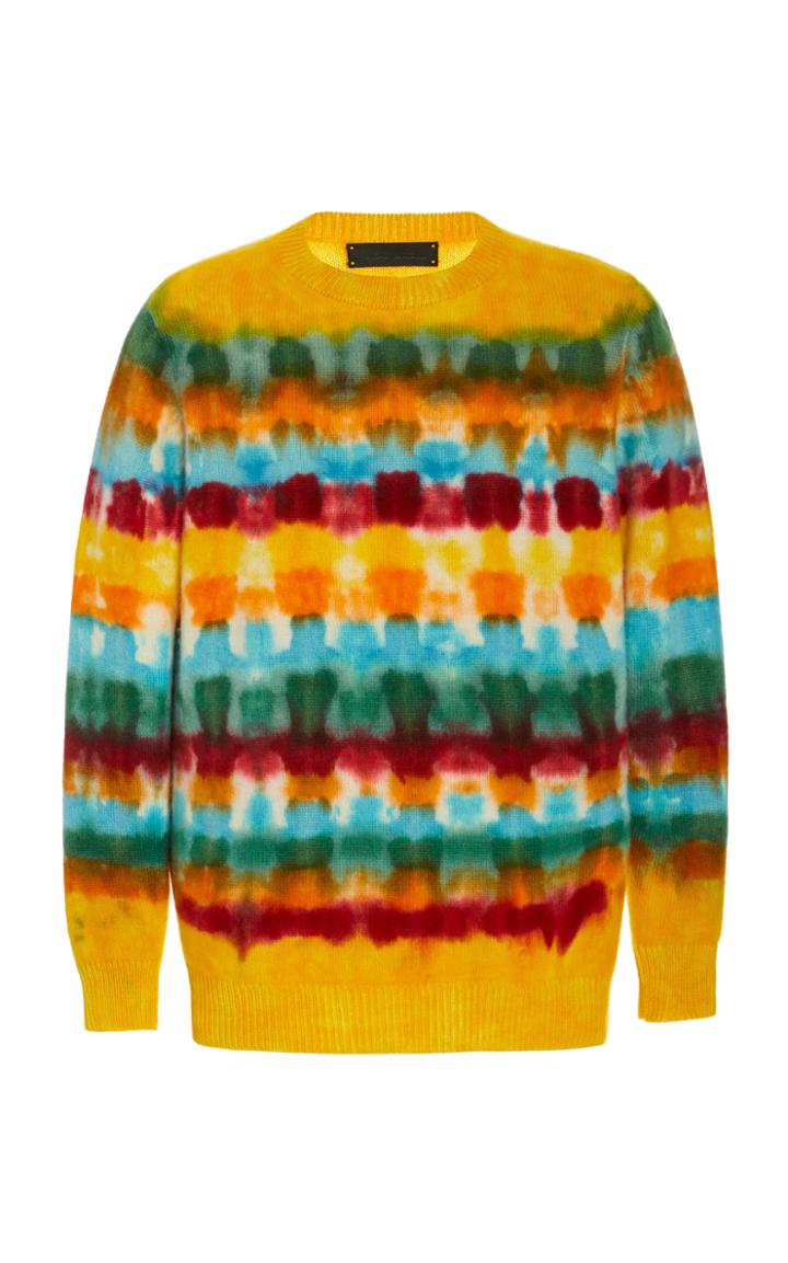 The Elder Statesman Wacky Dye Simple Cashmere Sweater