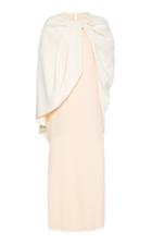 Moda Operandi Marina Moscone Draped Cape-effect Satin Dress Size: 2