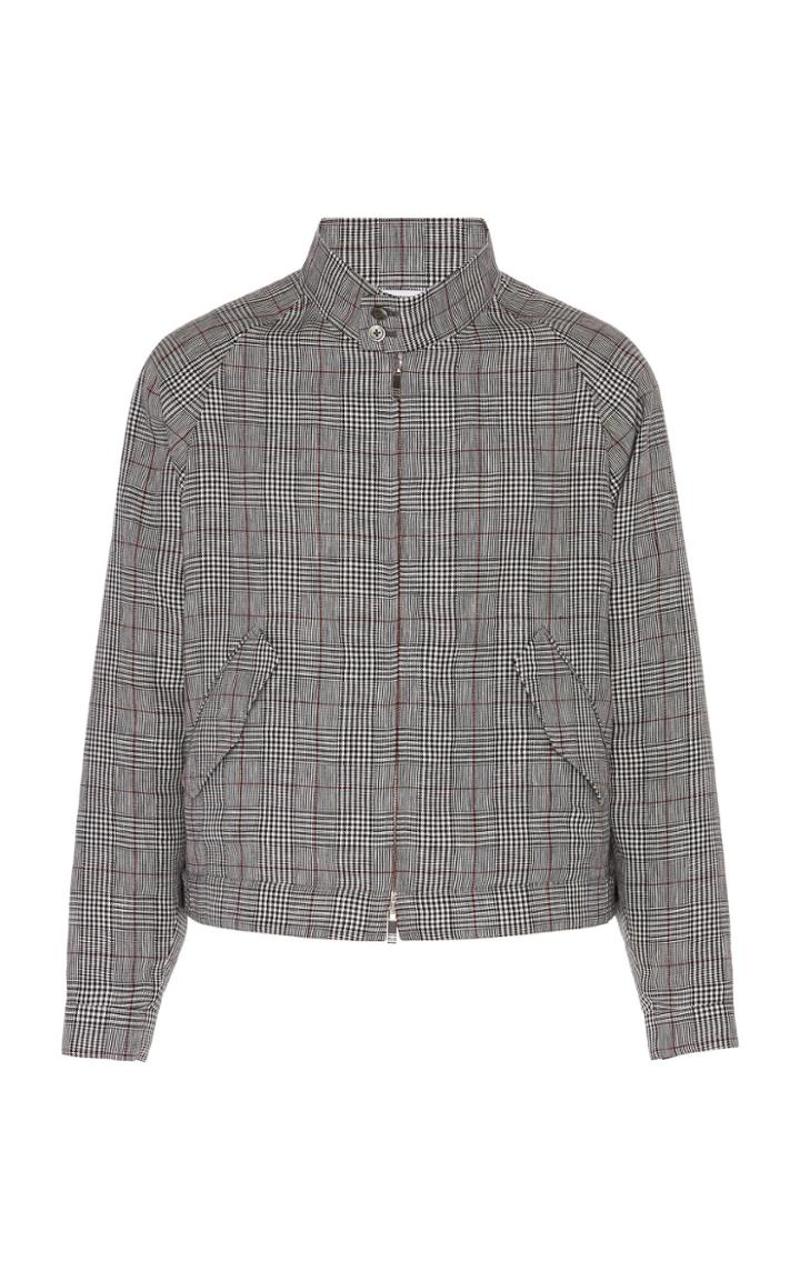 Thom Browne Linen Raglan Band Collar Jacket