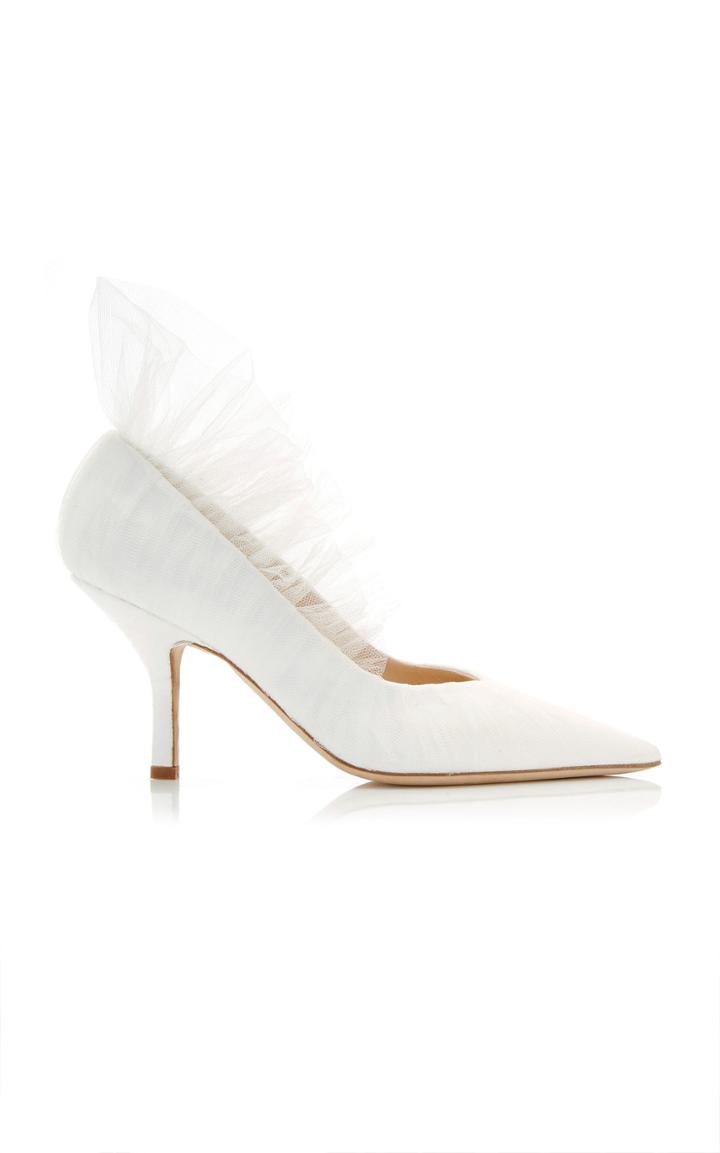 Moda Operandi Midnight 00 Shell Ruffled Pumps Size: 36