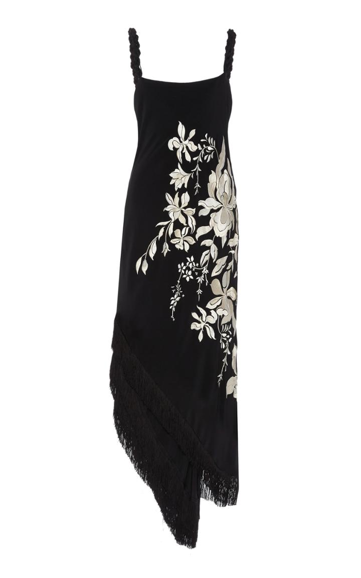 Moda Operandi Johanna Ortiz Focus And Flower Embroidered Silk Maxi Dress Size: 2
